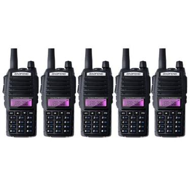 Imagem de Kit 5 Rádio Ht Comunicador Baofeng Dual Band Uv82 Rádio Fm