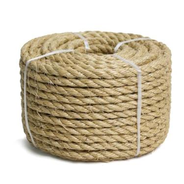 Imagem de MERIANE Corda De Sisal Natural 3/8 Polegadas E 100 Pés Para Arranhador Gatos, Substituição Torre Poste Recuperação Faça Você Mesmo