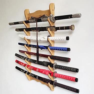 Imagem de Suporte de espada suporte para pendurar na parede, suporte para katana, suporte para espadas de várias camadas, prateleiras para armas de 1 a 12 camadas, suporte para espadas de artes marciais