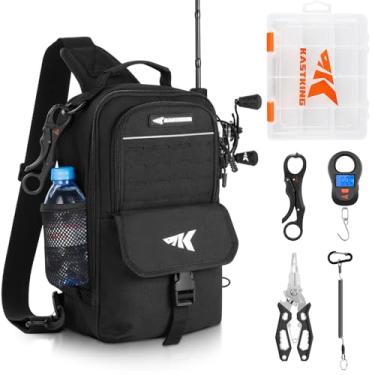 Imagem de KastKing Conjunto de ferramentas e bolsa de pesca essencial para o dia a dia, balança de pesca e caixa de 3500 impermeáveis, alicate de pesca de 18 cm, garra labial - Equipamento de pesca e presente