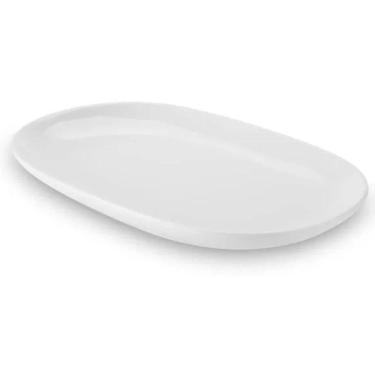 Imagem de Travessa Oval Melamina 26,2x17cm Rasa Buffet Branca Restaurante Salada Petiscos Aperiti...