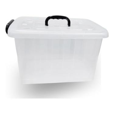 Imagem de Caixa Organizadora Container Transparente 77 L Com Rodinhas – Praticidade e Resistência - Escritex