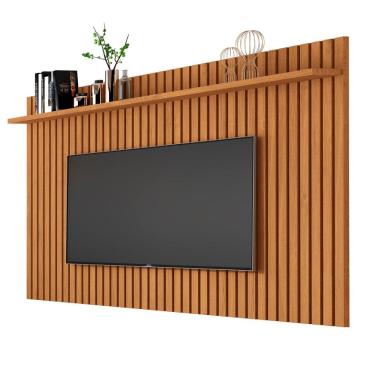 Imagem de Painel Ripado  Para Sala de TV 65" com Prateleira Classic 1.8 Giga Moveis