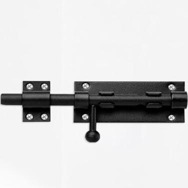 Imagem de QJFCare Trava de parafuso deslizante resistente de aço inoxidável 304 - Trava de portão de 30 cm com orifício de cadeado para portas de celeiro, galpão, cerca de segurança à prova de ferrugem - Cor