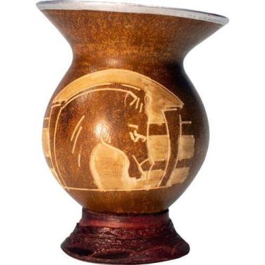 Imagem de Cuia para chimarrão desenhada com Bomba - Artesanal