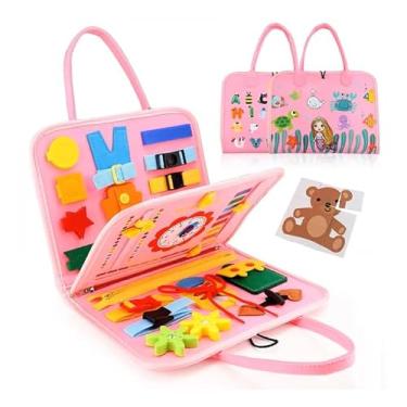 Imagem de Maleta Sensorial de Feltro Montessori Livro Busy Book Educacional Motora Prática para Bebês e Crianças