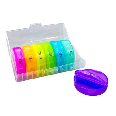 Imagem de Porta Comprimidos Semanal Caixinha de Remédio Organizador de Medicamento Estojo Diário Cápsulas Smart Manhã Noite G (comp13-G)