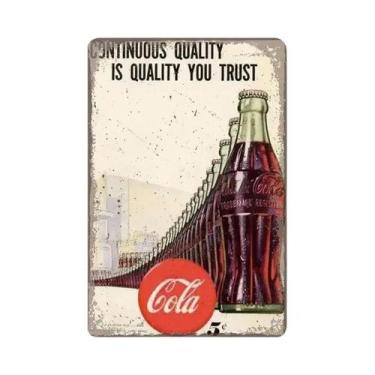 Imagem de Placa De Parede De Lata De Metal Para Refrigerantes Vintage Cola Para 