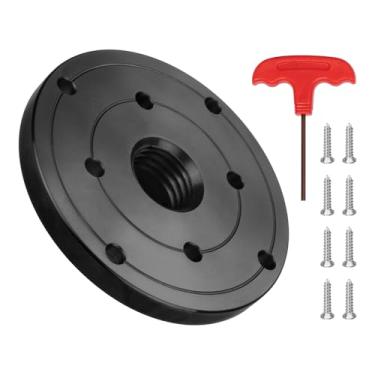Imagem de DEEFIINE Mandris de placa frontal de aço de madeira de 10 cm, placa frontal para torno de madeira, placa de face de torno adequada para eixo de 2,5 cm x 8TPI sem mandril