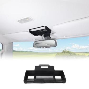 Imagem de Prateleira de armazenamento de espelho retrovisor interno compatível com Toyota FJ Cruiser 2007-2021, suporte de armazenamento de alumínio multifuncional, com padrão de bandeira americana