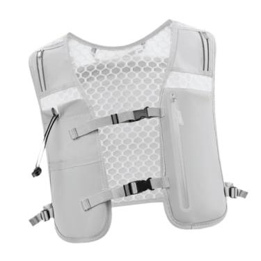 Imagem de Aymzbd Colete de corrida para mulheres e homens, mochila de hidratação refletiva portátil de 4 litros, bolsa esportiva para escalada, viagem, corrida e, Cinza