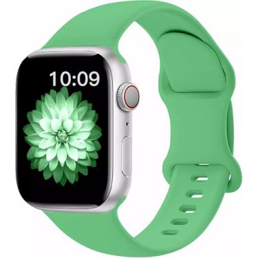 Imagem de Pulseiras de relógio compatíveis com Apple Watch Series 10 de 40 mm, 38 mm, 41 mm, 42 mm, 44 mm, 45 mm, 46 mm e 49 mm, pulseira esportiva de silicone macio à prova d'água para iWatch Series 10 Ultra