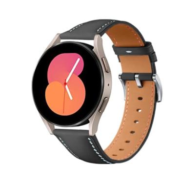 Imagem de HUANLONG Pulseiras de relógio de couro de 18 mm compatíveis com Garmin venu 3s/Forerunner 265s/Vivoactive 4S/Vivomove 3S, Huawei Watch GT4 de 41 mm, pulseira masculina Fossil Gen 6, preta