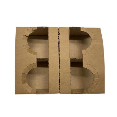 Imagem de Suporte Porta 2 Copos Papelão Kraft 19x12x6cm 20 Unidades Resistente P