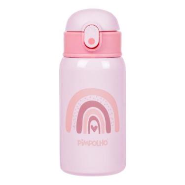 Imagem de Garrafa Térmica Inox 400ml com Canudo Silicone Pimpolho, Rosa