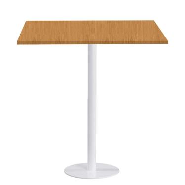 Imagem de Mesa Pisa Beta Bistrô Fratini 107,50cm (A) Disco Redondo Branco Tampo MDP Quadrado Samba 80cm (L)