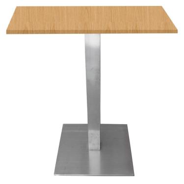 Imagem de Mesa Alpha Inox 73,50 cm (Alt) Base Quadrada Tampo MDP Quadrado 80 cm (Larg) x 2,50 cm (Alt) Samba