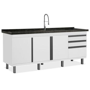 Imagem de Gabinete de Cozinha Vitória para Pia de 1,94 m - Boatto Móveis , Branc