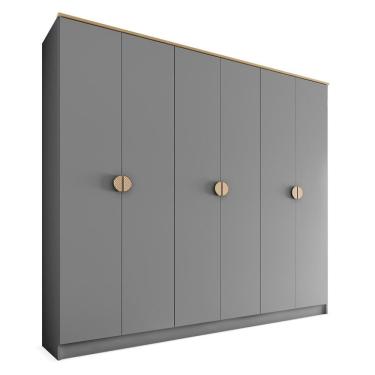 Imagem de Guarda-Roupa Casal Asti 100% MDF 6 Portas 2 Gavetas Bege