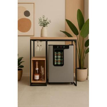 Imagem de Aparador Adega ou Cervejeira com Nicho Lis Preto - Casa Quentinha, Pre