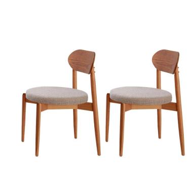 Imagem de Conjunto com 2 Cadeiras em Madeira Maciça Hope Brisa / Imbuia Natural