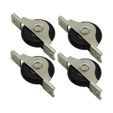 Imagem de Fenteer 4x Polia de nylon para porta de correr e janela, peças de reposição para banheiro, rolos de nylon, ferragens para roda de fenda, rolos de porta, Preto Grande