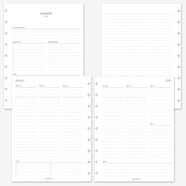 Imagem de MAY PAPER CO. 2026 Classic Happy Planner Week on Two Pages Weekly Planner Agenda Refil para 9-Discs Classic HP Notebook 18 x 23 cm (forrado verticalmente)
