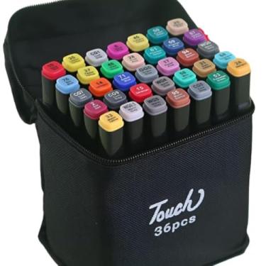 Imagem de Conjunto Canetas Colorir 24 | 36 Canetas Marcadores Permanente Artísticos Dupla Ponta| canetinhas Para Colorir Touch | Canetinha Para Desenho| Estojo Bônus | Colorir e Desenho Profissional (24)