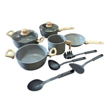 Imagem de Jogo de Panelas Antiaderente Revestimento Cerâmico 9 Peças Indução - A