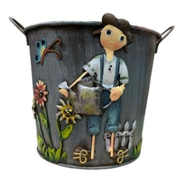 Imagem de Vaso De Planta Decorativo Cachepo De Lata Para Suculentas 16cm - Top G