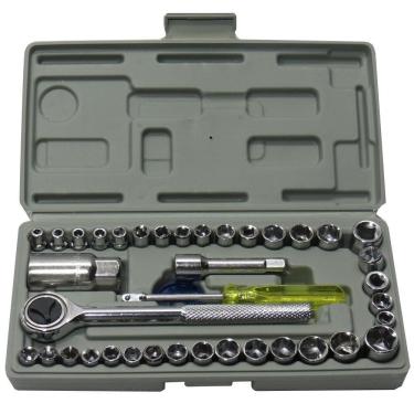 Imagem de Kit Jogo Chave Catraca  + Jogo De Soquete 40 Pçs + Maleta