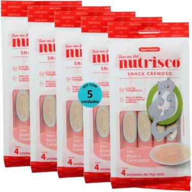 Imagem de Snack cremoso nutrisco gatos 14g atum e caranguejo com 4 un - kit com 