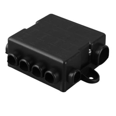 Imagem de MUNEFE Caixa Fused 5 Way, Distribuição de energia Porta de bloco fundido, painel de suporte de bloco fundido adequado para veículos elétricos (12V 24V)