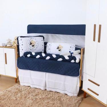 Imagem de Kit Protetor Berço com Trança Americano Bordado Menino Menina 10 Peças