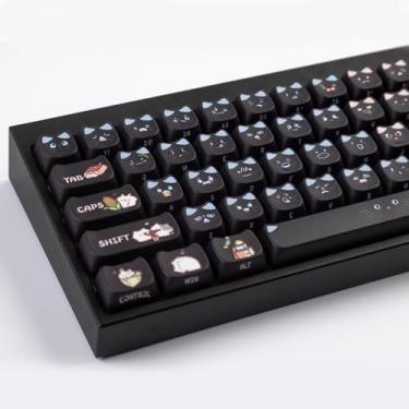 Imagem de Teclas PBT 133 teclas pretas fofas teclas pretas com sublimação de tinta com perfil Mao para teclados mecânicos Gateron MX Swithes 61/64/68/78/84/87/96/98/104/108 Gateron MX Swithes