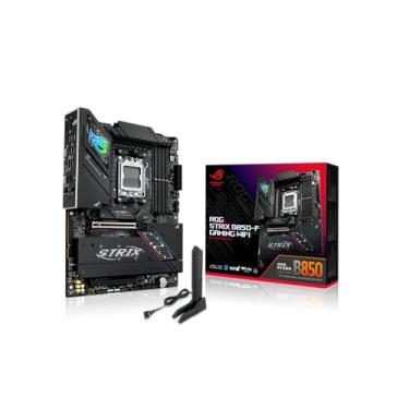 Imagem de ASUS ROG Strix B850-F Gaming WiFi - Placa-mãe AMD, 16+2+2 estágios de energia, DDR5, quatro slots M.2, PCIe 5.0, 19 portas USB, USB tipo C para 20Gbps e Aura Sync RGB