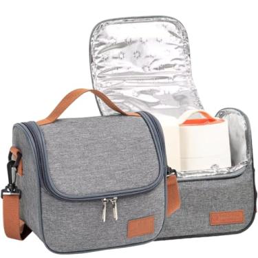 Imagem de Bolsa Térmica Lancheira Pequena com Alça de Ombro - Bolsa Fitness Feminina e Masculina, Frasqueira para Academia, Treino e Dieta, Marmita, Multifuncional e Resistente, Top - Estliny (Cinza)