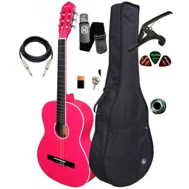 Imagem de Violão Elétrico Giannini Canhoto N14 Lh + Capa E Acessórios (PINK SATIN)