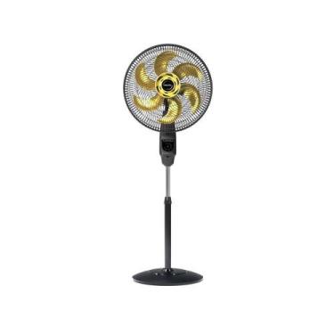Imagem de Ventilador De Coluna Mallory Chronos 6 Pás 140W Preto Com Dourado 110V