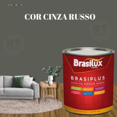 Imagem de Tinta Semi Brilho Cinza Azulado 800ml  Brasiplus Acrílica Lavável. - B