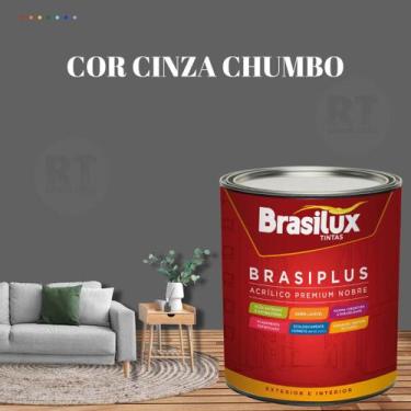 Imagem de Tinta Semi Brilho Cinza Azulado 800ml  Brasiplus Acrílica Lavável. - B