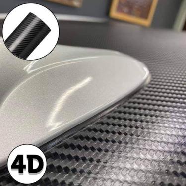 Imagem de Adesivo Envelopamento Automotivo Fibra de Carbono Preto 4D 20cmx 1mt -
