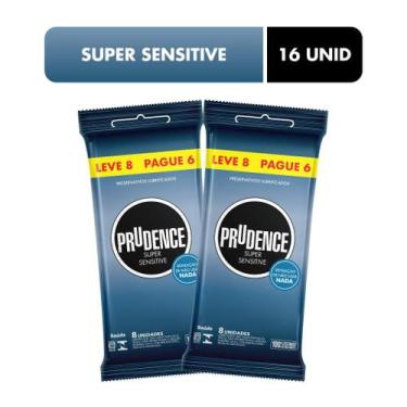 Imagem de Kit 16 Preservativo Camisinha Super Sensitive Prudence Pacote Com 8