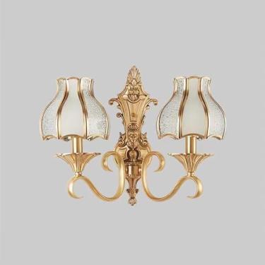 Imagem de Luxo Criativo LED Retro Lâmpada De Parede De Latão, Iluminação Decorativa Para Sala De Estar Sala Villa Estúdio Hotel Corredor (B 2 Luzes)