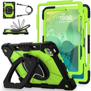 Imagem de WESOROL Capa para iPad Pro de 13 polegadas 2024 M4 (7ª geração) com protetor de tela/suporte giratório de 360°/suporte para lápis, capa para iPad à prova de choque de grau militar para iPad Pro M4 de