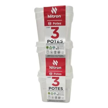 Imagem de Jogo 3 Potes Quadrado Multiuso Pp Transparente 250Ml