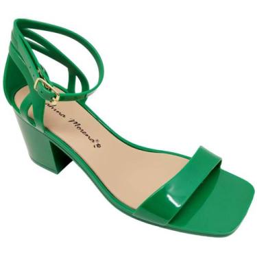 Imagem de Sandalia Feminina Casual Social Salto Bloco Quadrado Festa - Janahina 