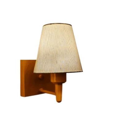 Imagem de Arandela Quadrada Md-2034 Cobre Cúpula Em Tecido Cone Linho Bege - Bivolt