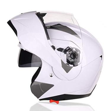 Imagem de Capacetes De Motocicleta Full Face Flip Up Para Homens Scooter Racing Capacete De Moto Capacete Moto Capacete Viseira Lente Dupla, CC31-Anti-fog, XXL-Suitable for head circumference/63-64cm