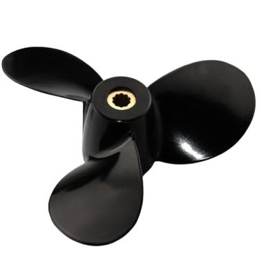 Imagem de Hélice externa de barco para motores Suzuki DF4 DF5 DF6 HP, 7 1/2x6 7 1/2x7 7 1/2x6 1/2 (7,5 x 6 7,5 x 7 7,5 x 6,5) passo 10 dentes estriado alumínio barco hélice, 3 pás hélice, RH (7,5 x 6,5) 1/2 x 7